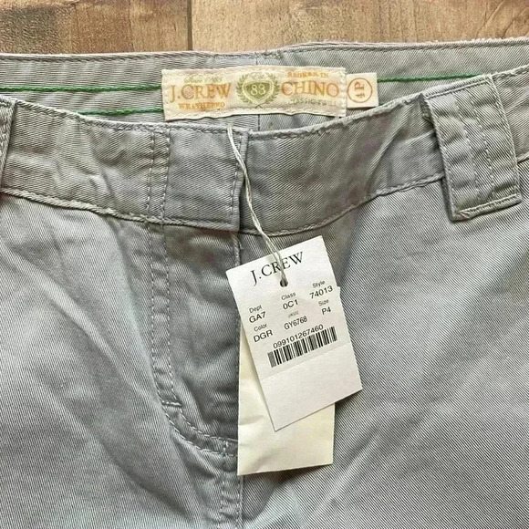 NWT J.Crew Weathered Broken-In Chino Classic Twill Gray Pants Sz 4P - Picture 3 of 7
